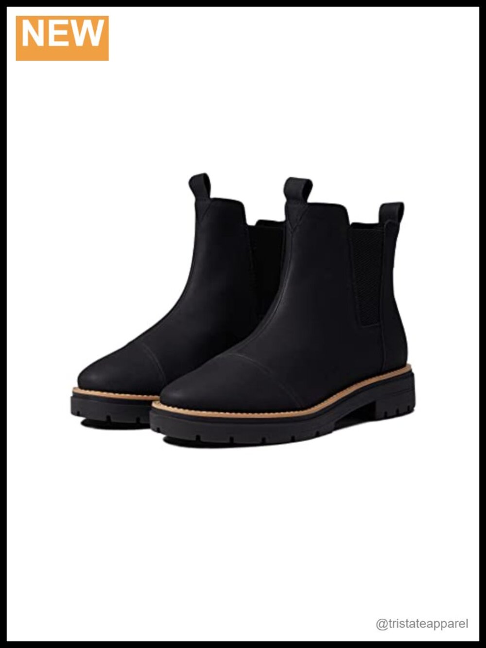 TOMS Skylar Chelsea Lug Boot Faux Leather Nylon Puffer
